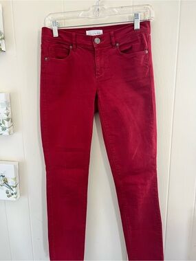 Size 0/25 LOFT Women's Rust Colored Skinny Jeans 29” Inseam